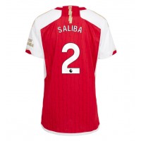 Camisa de time de futebol Arsenal William Saliba #2 Replicas 1º Equipamento Feminina 2023-24 Manga Curta